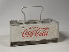 1950’s COCA-COLA Aluminum Metal 6-Pack Bottle Carrier Holder Caddy Vintage