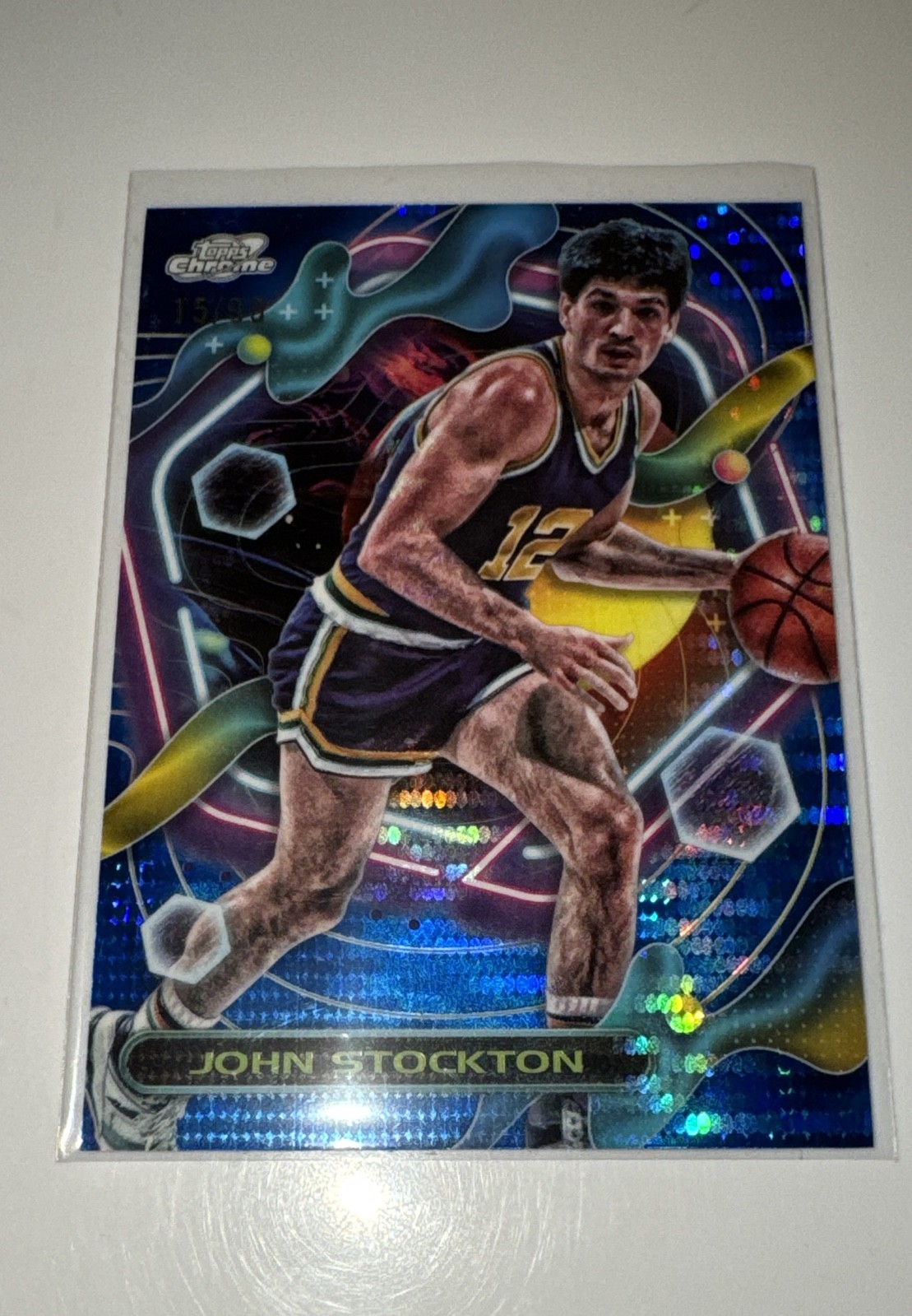 2023-24 Topps Cosmic Chrome - John Stockton #147 Blue Moon Refractor /99