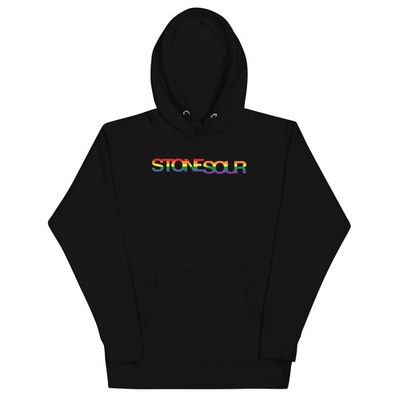 Stone Temple Pilots StoneSour Rainbow Mens Officially Licensed Hoodie Black