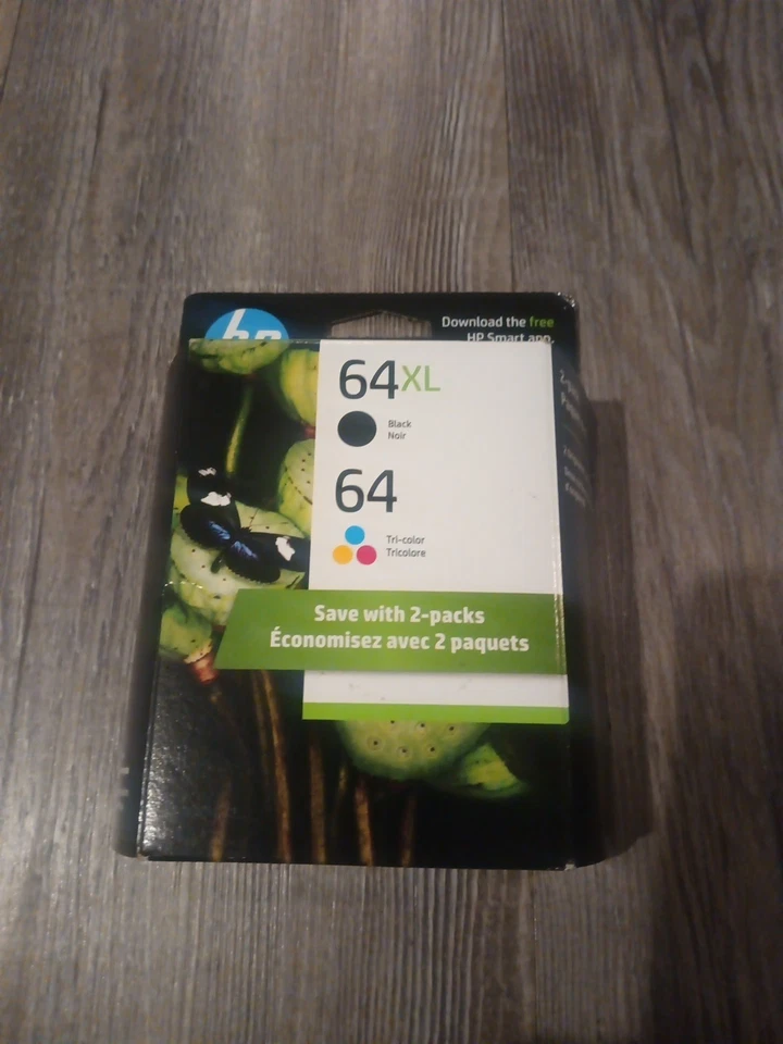 HP 64XL черные и 64 трехцветные чернила комбинированная упаковка - подлинный OEM запечатанный срок годности 04/2027 🖨 - Изображение 2 из 2