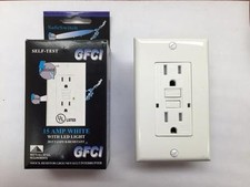 GFCI 15 AMP WHITE SELF-TESTING TAMPER RESISTANT ELECTRICAL OUTLET UL - BOX OF 10