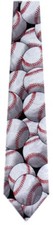 Men's Black White Red Baseball theme Novelty Necktie Sports Clubs Team