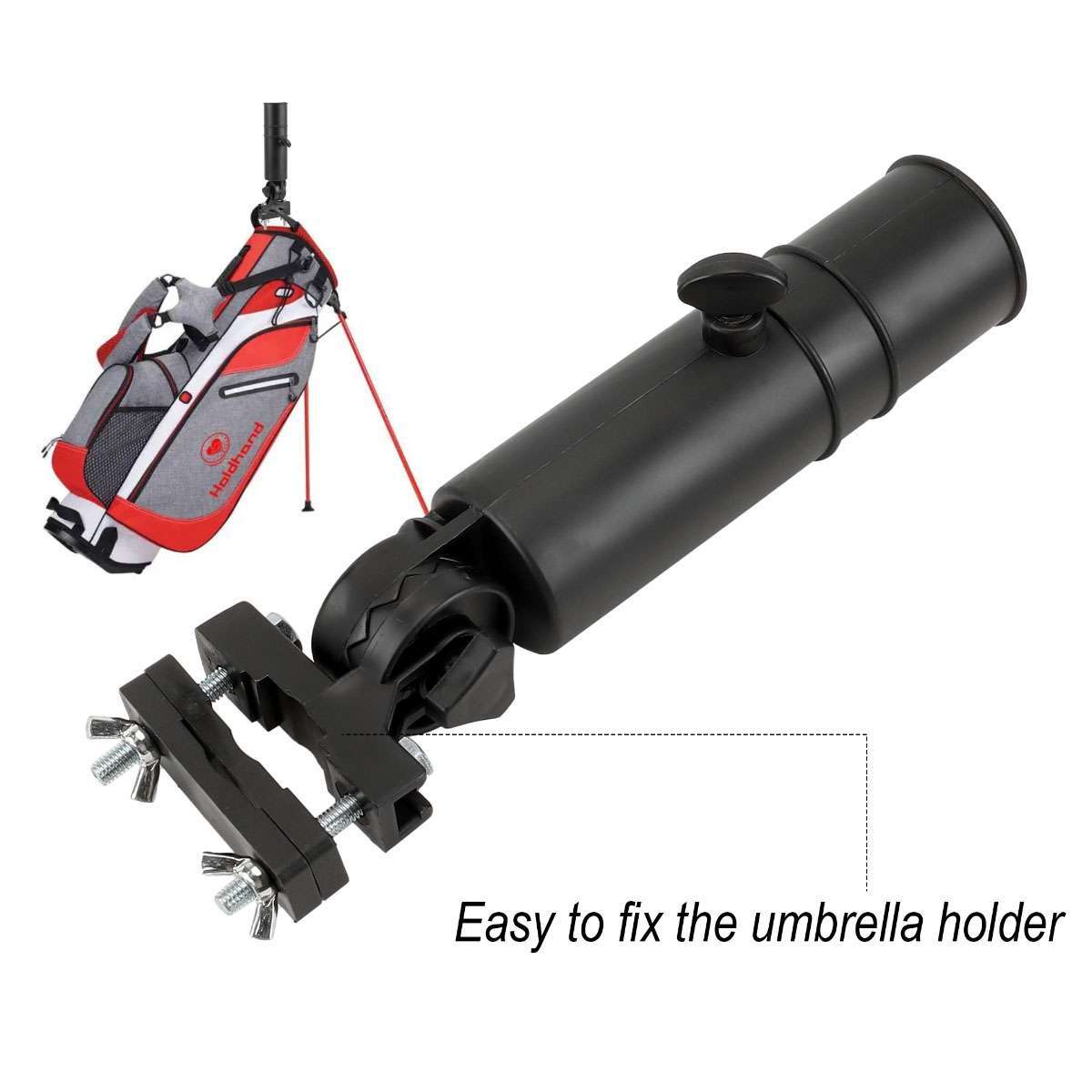 Adjustable Golf Umbrella Holder Stand Clamp for Push Cart Stroller Trolley Bike