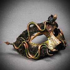 Gold Green Halloween Woodland Medusa Snake Ma...