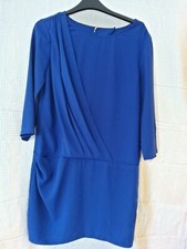 Iro Draped Mini Dress Blue Sz 1 UK 8