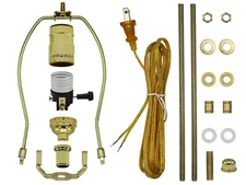 Gold Make-A-Lamp Kit With All Parts & Instructions for DIY Lamp Repair