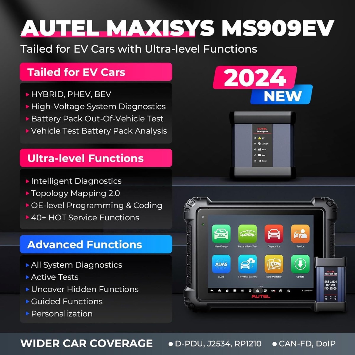 Autel MaxiSYS MS909EV 2-years Diagnostic Scanner Same as Ultra EV