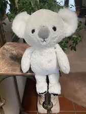 FAO Schwartz W Button Plush GreyWhite Bear Koala Super Soft Cuddly Stuffed