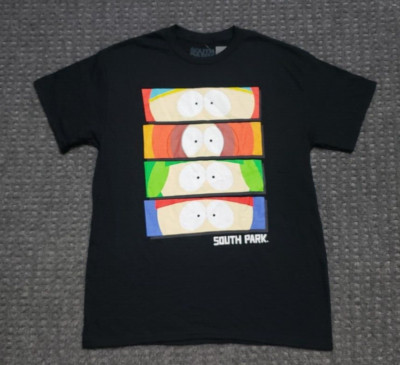 South Park Men's MED Black T Shirt Cartman Kyle Kenny Stan Closeup Eyes