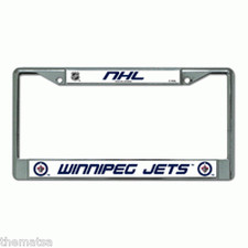 WINNIPEG JETS TEAM LOGO NHL HOCKEY CHROME LICENSE PLATE FRAME MADE IN USA