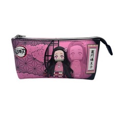 Anime Demon Slayer Kamado Nezuko Zip Pouch Bag in Pink/Black