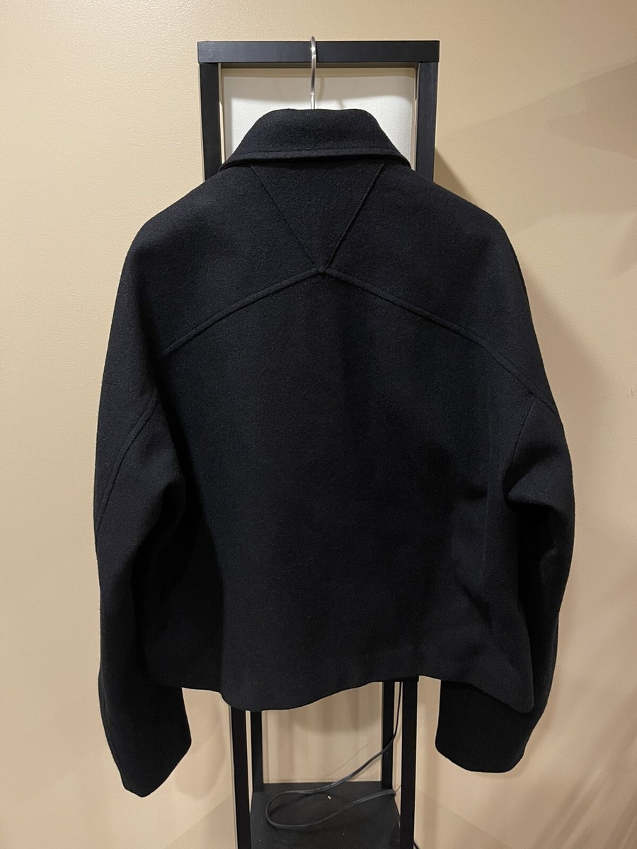 Bottega Veneta FW20 Black Twill Crop Wool Bomber Jacket