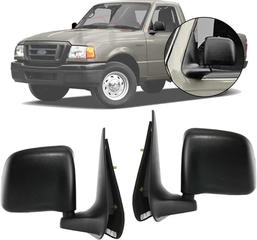 Mirrors Set Textured Black For 93-05 Ford Ranger Mazda B3000 B4000 B2300 B2500