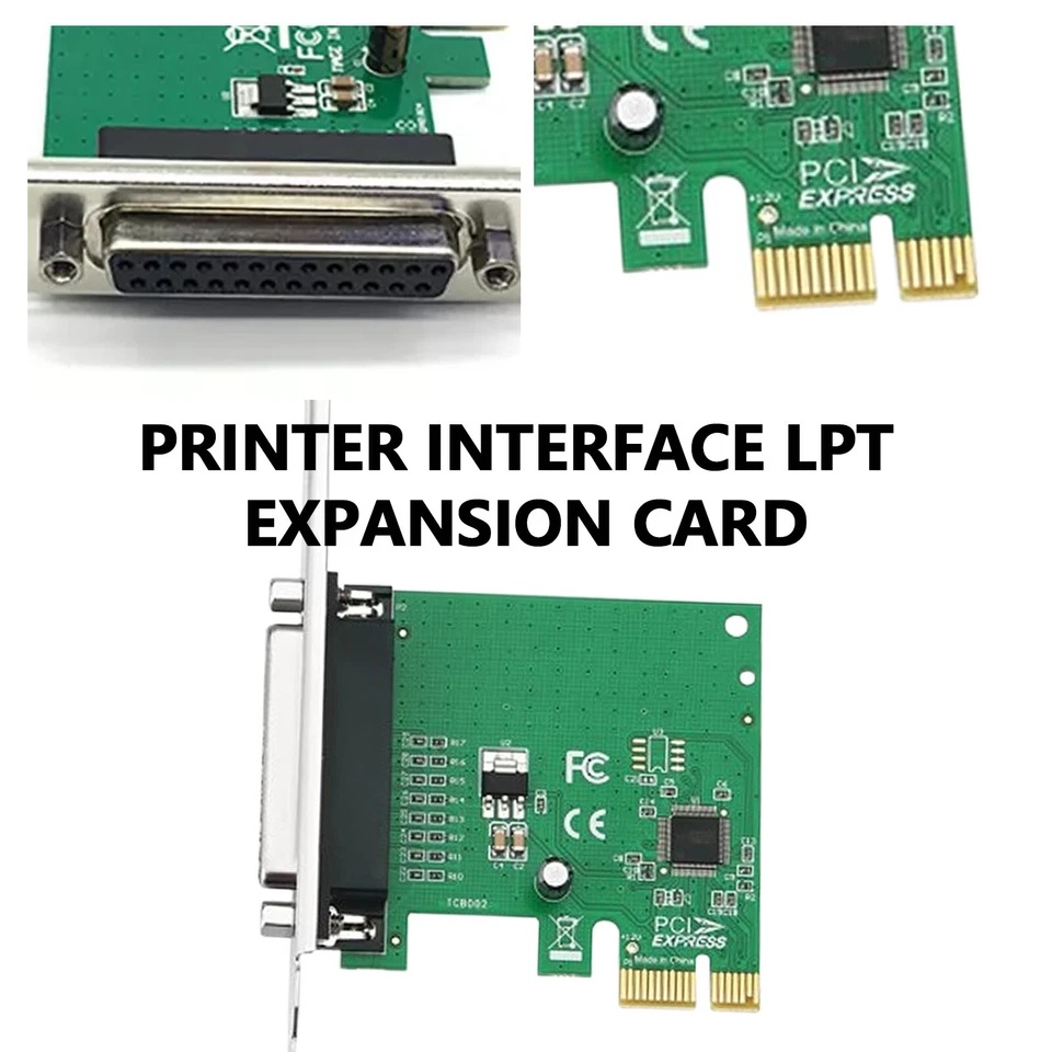 Parallel Port DB25 LPT Printer PCI-E Express Card Converter Adapter Low Profile - Image 2 of 4