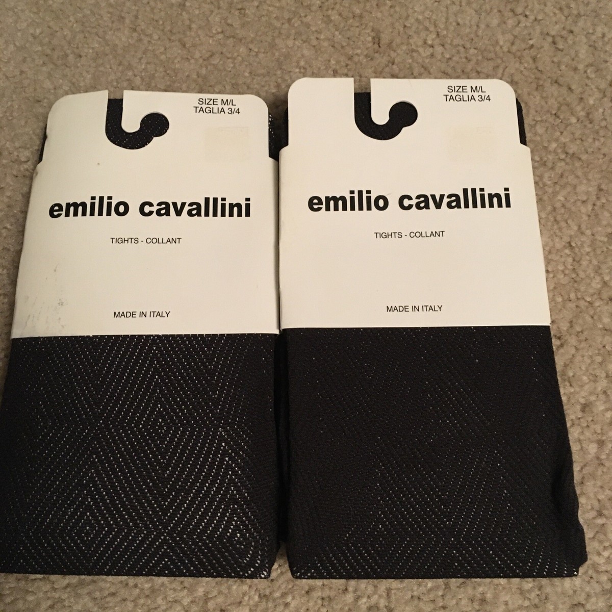Italian Cavallini Collant NEW Emilio Cavallini Pairs Brown Size M
