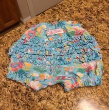 RuffleButts Baby Girl FLORAL Ruffle Bloomers Diaper Cover Size 12-18 MO Shorts