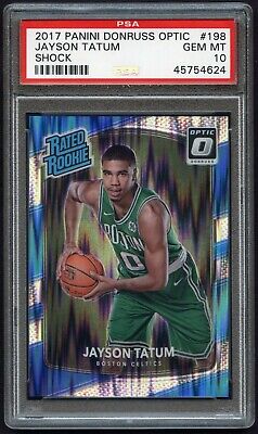 Jayson Tatum 2017-18 Panini Donruss Optic Shock #198 Rookie Card PSA 10