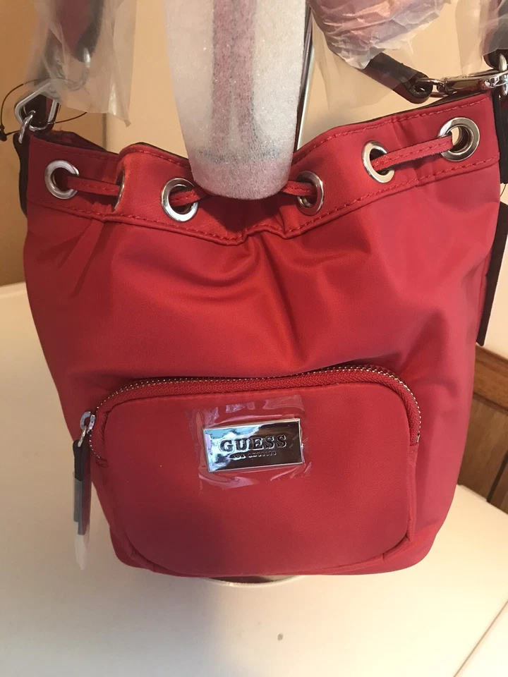 NWT GUESS Red Lina Bucket Bag SOLD OUT @ The Guess Store - Image 2 of 4