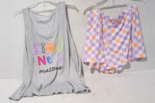 Women's Joyspun "Kindness Matters" Lt Grey 2 pc Tank  Short Pajama Set Size 2x