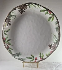 Tag Living Greenery Melamine 15 Inch Round Low Serving Bowl