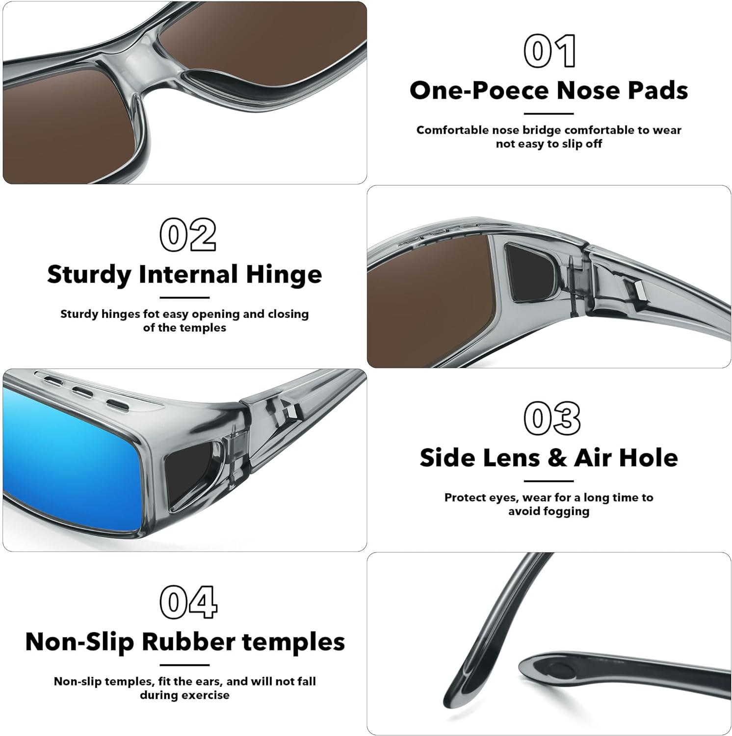 STORYCOAST Polarized Fit Over Glasses Sunglasses for Men Women Wrap