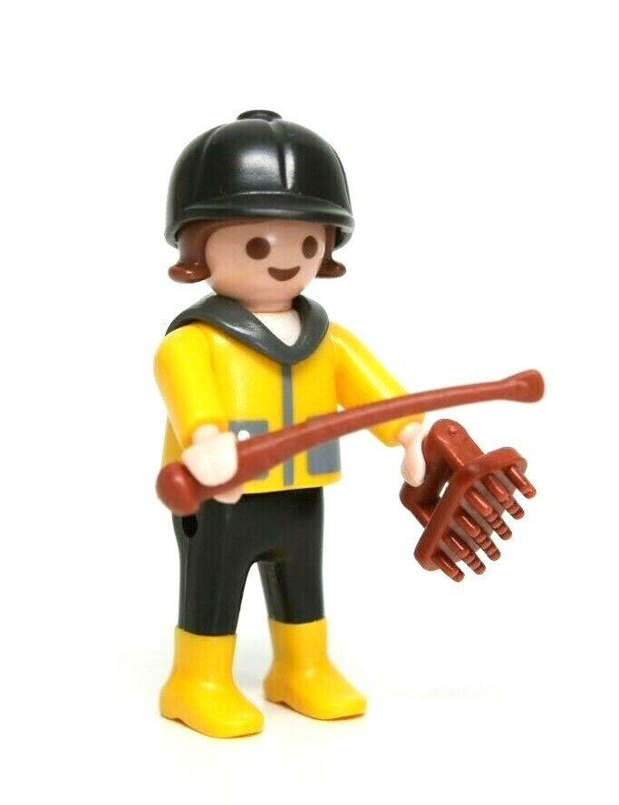 Playmobil Figura Equitazione Cavallo Pony Ranch Ragazza Bambino Fantino Cappello Spazzola Frusta