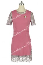 Kes Costume fits Voyager Cosplay Pink Dresses Women Halloween