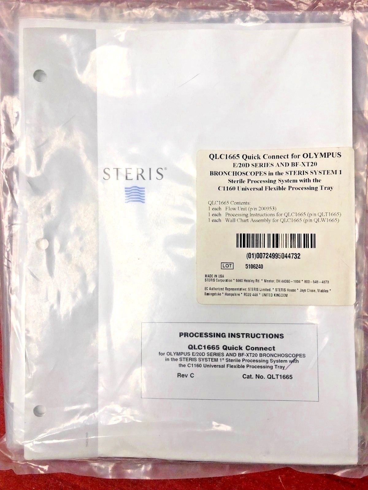 STERIS QLC1665 Quick Connect OLYMPUS E/20D SERIES & BFXT20