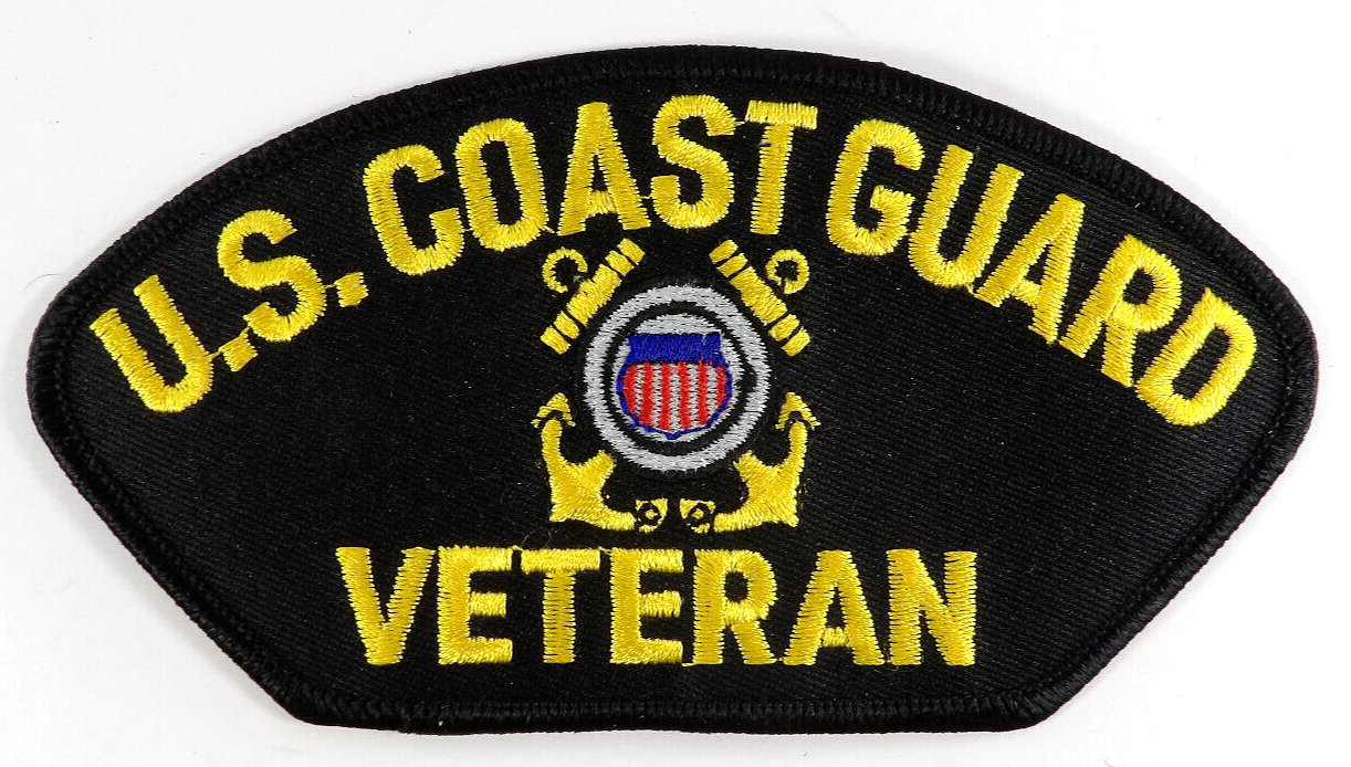 US Coast Guard Veteran Insignia Embroidered Iron On / Sew On Patch Military USA