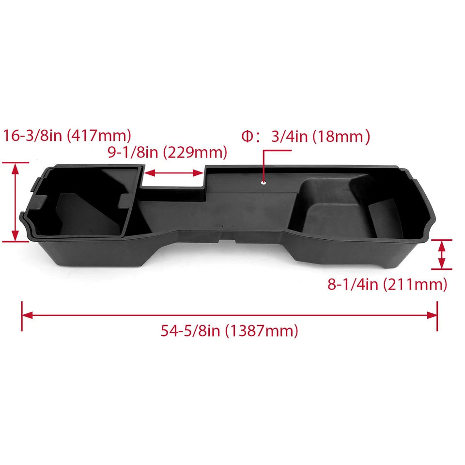 Underseat Storage Box For 14-19 Silverado Sierra 1500 2500HD Extended Double Cab Foto 4 de 4