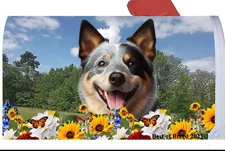 Australian Cattle Dog Summer Flowers Mail Box Cover