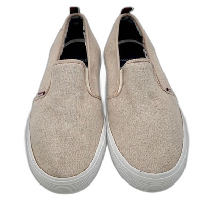 Ben Sherman Bristol Slip-On Sneakers Men's 12 Beige Canvas Casual Shoes