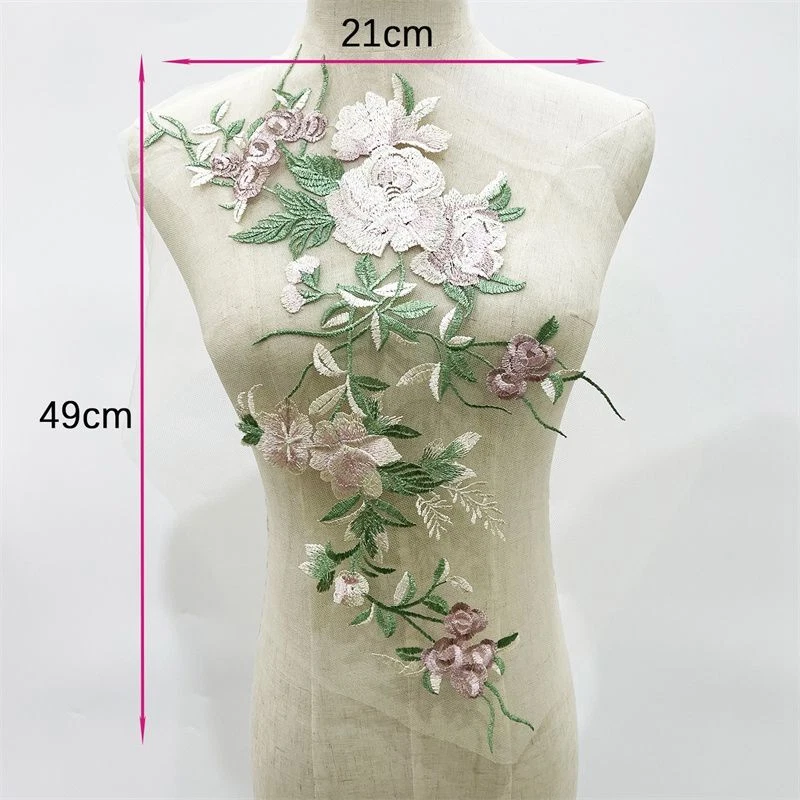 Clothing Decoration 49*21cm Boutonniere Patches Wedding 1Pc Embroidery Flower - Image 2 of 4