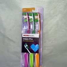 CVS Health Pro 6 Pack Toothbrushes Multi Level Bristle w/ Tongue Scrubber Soft