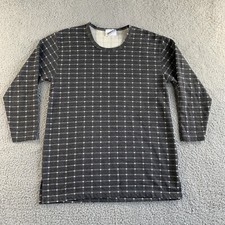 NEW Vintage MoonCraft Top Womens Small 6-10 Gray Tunic 3/4 Sleeve Plaid USA Made