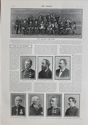 1902 Aufdruck Earl CADOGAN'S Levee Gruppe Rückseite Admiral Evans Thomas Lister