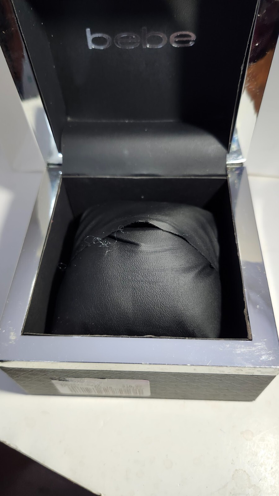 Bebe Empty Watch Or Bracelet Box Black W/ Cushion - BOX ONLY image 2