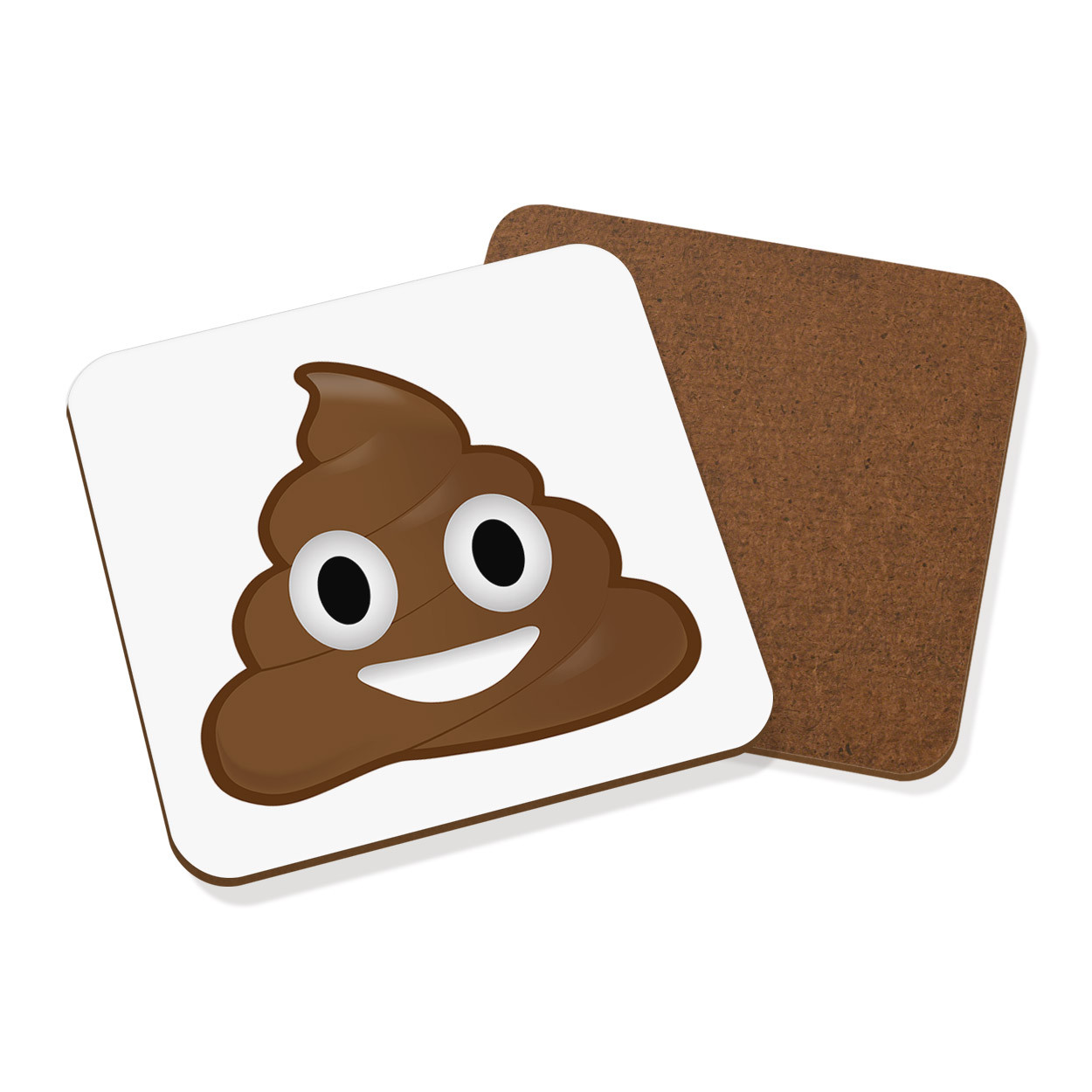Poo Poop Coaster Drinks Mat - Funny Cartoon Face