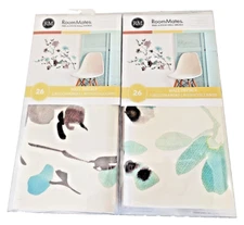 RoomMates Blossom Watercolor Bird Branch Peel and Stick Wall Decals Lot of 2