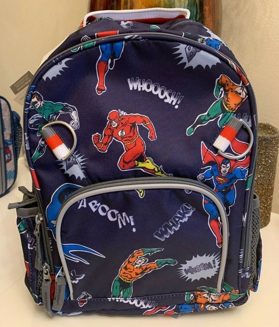 Pottery barn LARGE Justice league BACKPACK +WATER BOTTLE+BAG Spiderman