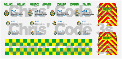 Code 3 Adhesive Vinyl Decal Suit Oxford Diecast 1/76 South East Coast Ambulance - Picture 3 of 6