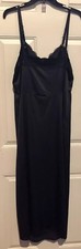 Vintage Nancy King Navy Black Lacey Full Slip Size 40 Made In USA