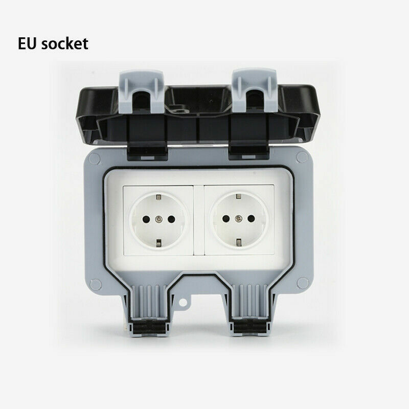 External Power Cocket External Power Socket Double Outdoor Socket IP66 Waterproof – 13A 2 ...