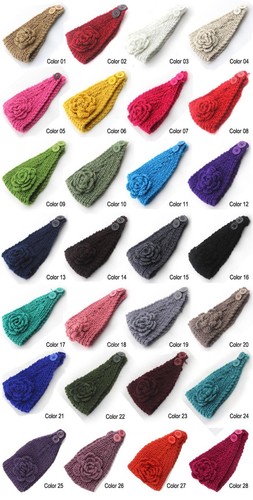 Fascia per capelli XL donna invernale elegante floreale maglia lana paraorecchie - Foto 4 di 16