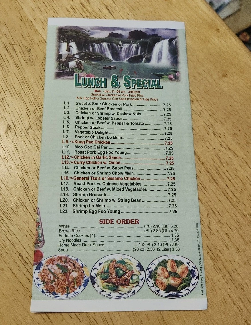 Grand sale china menu