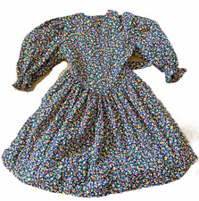 Vintage LIttle Star Dress Girls Size 6 Calico Floral Prairie Party USA Made