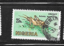 NIGERIA SC #505 1986 CRICKET COMMEMORATIVE  OLD VINTAGE POSTALLY USED VF STAMP