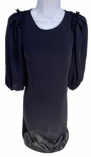 XS ZARA Black Dress Polyester Shift 1/2 Sleeve