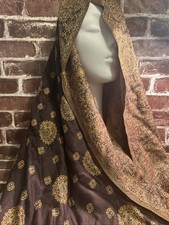 Pashmina 100 Wool Black and Grey Two Tone Reversible Fringe Shawl Scarf Wrap