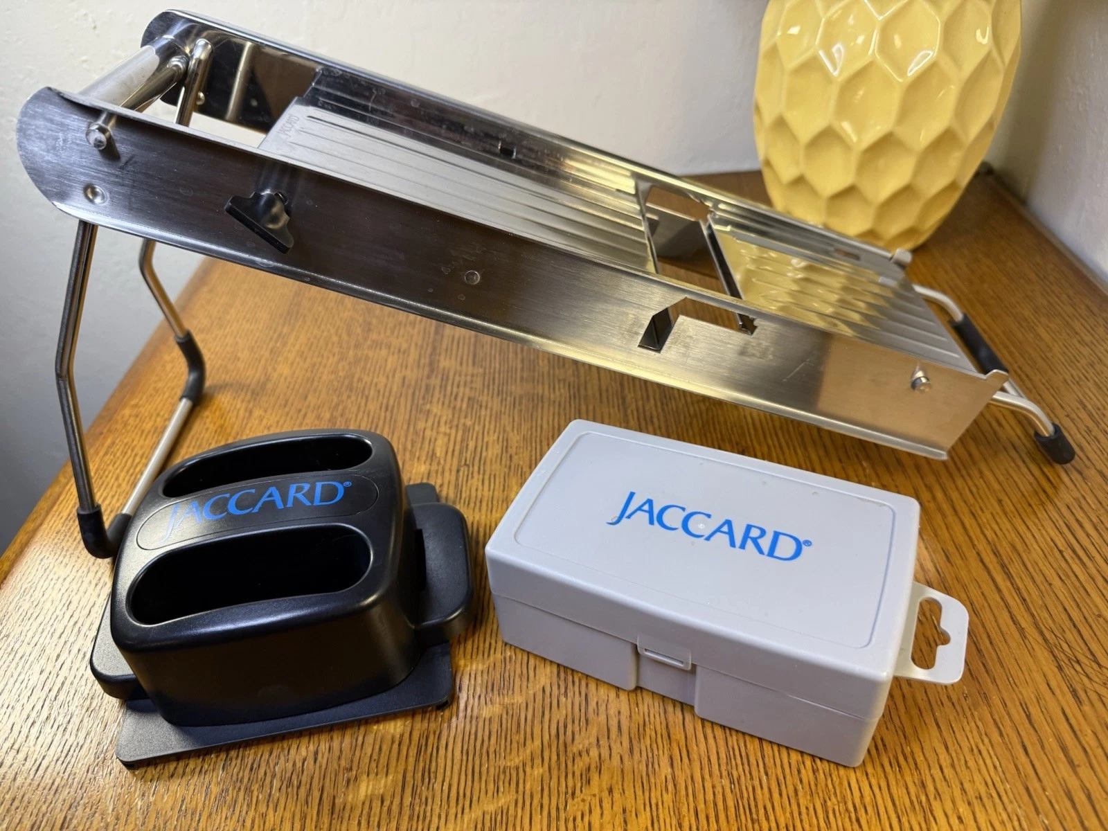 Jaccard Stainless Steel Mandoline Slicer Adjustable Veg Cutter w/ Accessories